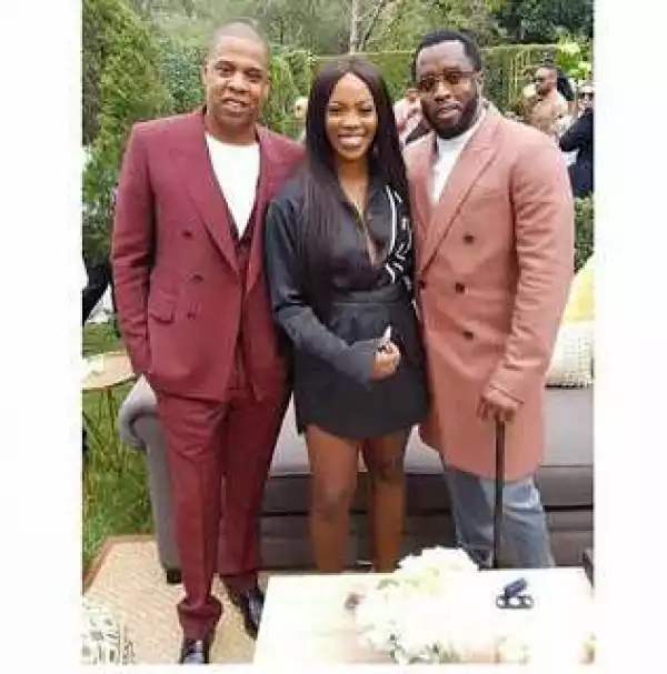 Tiwa Savage Pose With Diddy and Jay Z At Grammy Event [Photos]
